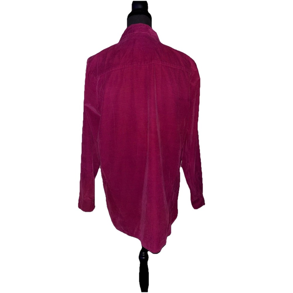 J. Jill Corduroy Shirt Top  Womens M Burgundy/Red  100% Cotton Button Up - Picture 3 of 5